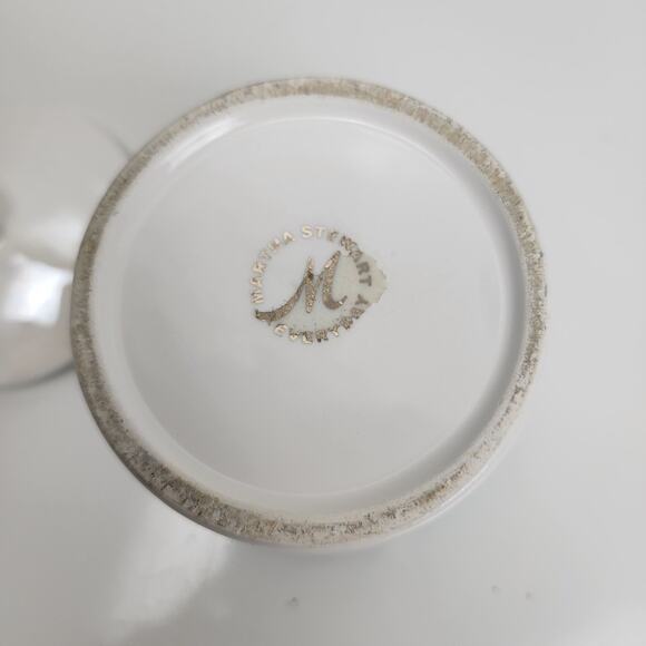 Martha Stewart Everyday Ceramic Porcelain Silver Trim on Elegant Covered Jar - Picture 5 of 5